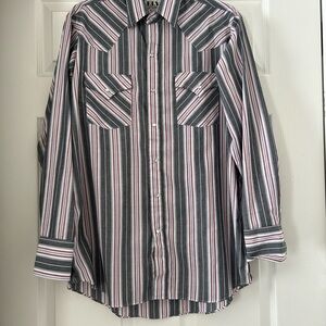 Ely Cattleman Black and Red Striped Casual Shirt
